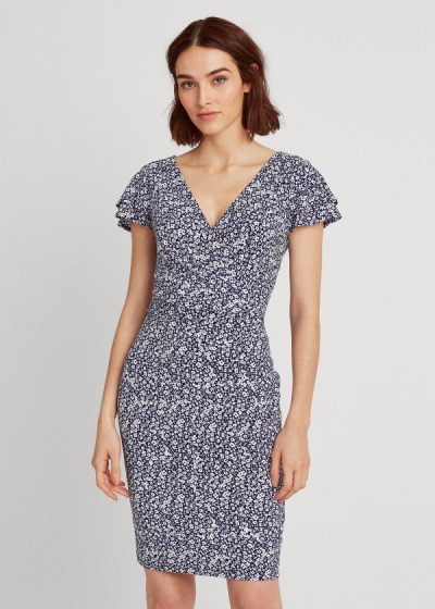 Women's Ralph Lauren Floral Flutter-Sleeve Dresses | 213086GYI